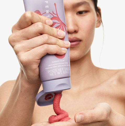 review, photos, ingredients, trends, skin care, fenty beauty, rihanna, cherry scrub, facial scrub, body scrub, sephora