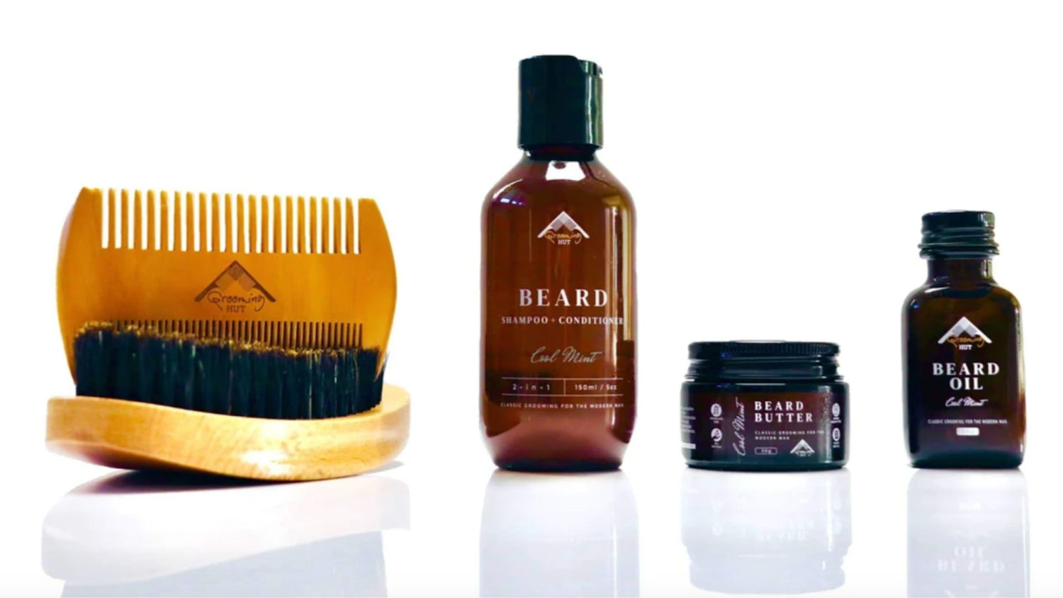 review, photos, ingredients, trends, skin care, 2021, 2022, holiday gift ideas for him, grooming hut, beard set bundle, beard oil, beard butter, beard shampoo, beard conditioner, natural wooden beard brush, natural wooden beard comb