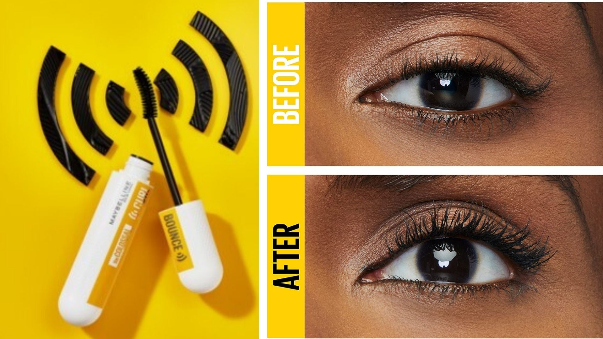 review, photos, trends, makeup, 2021, 2022, maybellie, curl bounce mascara, best new drugstore mascaras, curled lashes, long-wear mascara, gen-z, curling mascara