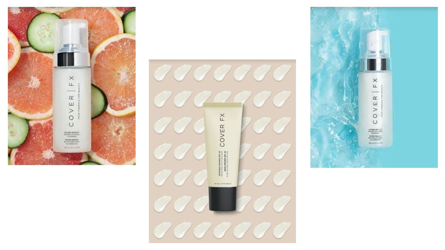 review, photos, ingredients, trends, 2021, 2022, skin care, cover fx, future perfect water-optional cleanser, invisible primer spf 30 broad spectrum sunscreen, vegan, cruelty free, best new high end skin care launches