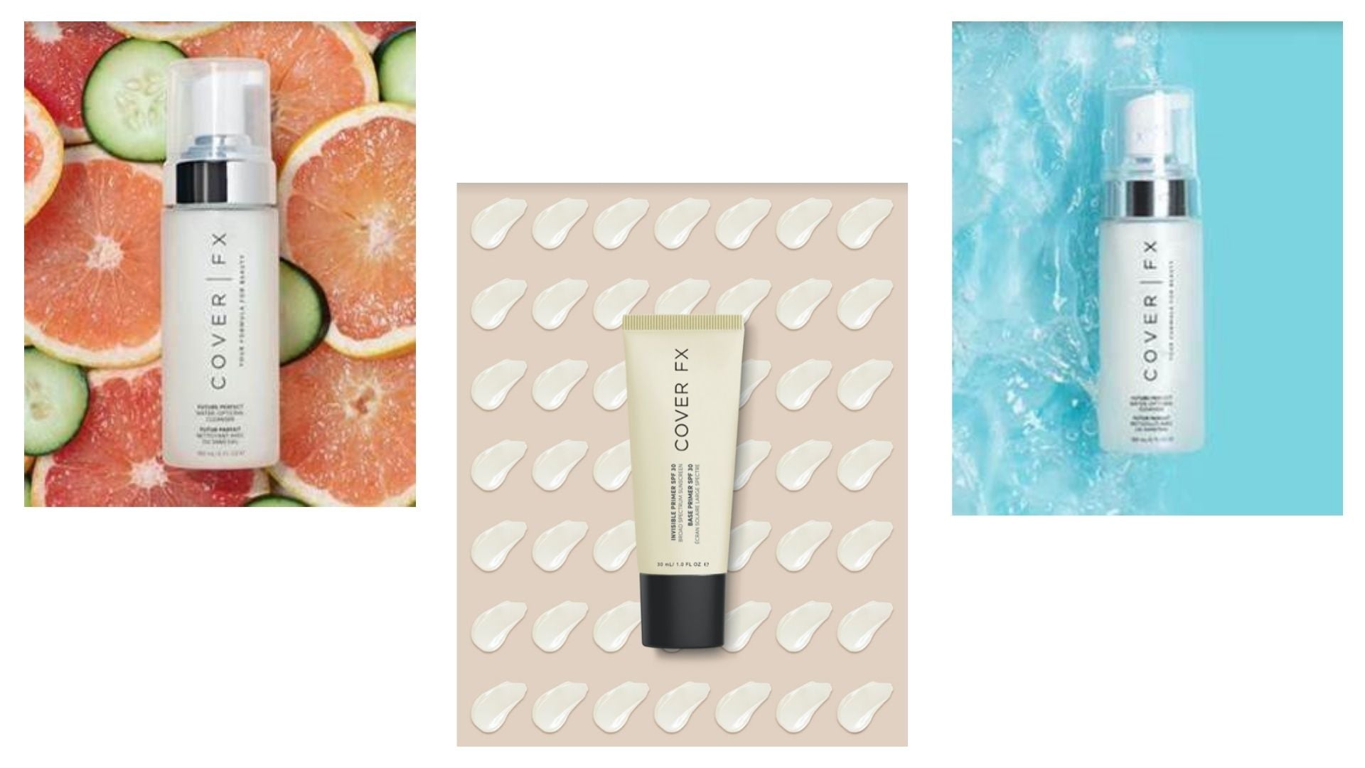 review, photos, ingredients, trends, 2021, 2022, skin care, cover fx, future perfect water-optional cleanser, invisible primer spf 30 broad spectrum sunscreen, vegan, cruelty free, best new high end skin care launches