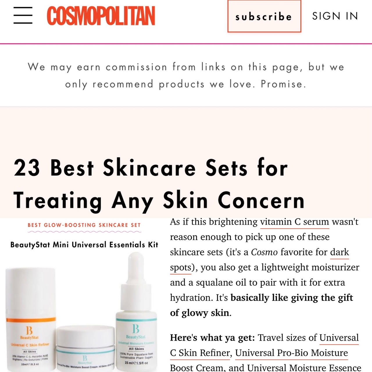 Universal Mini Essentials Kit Named Best Beauty, Holiday Skincare Kit