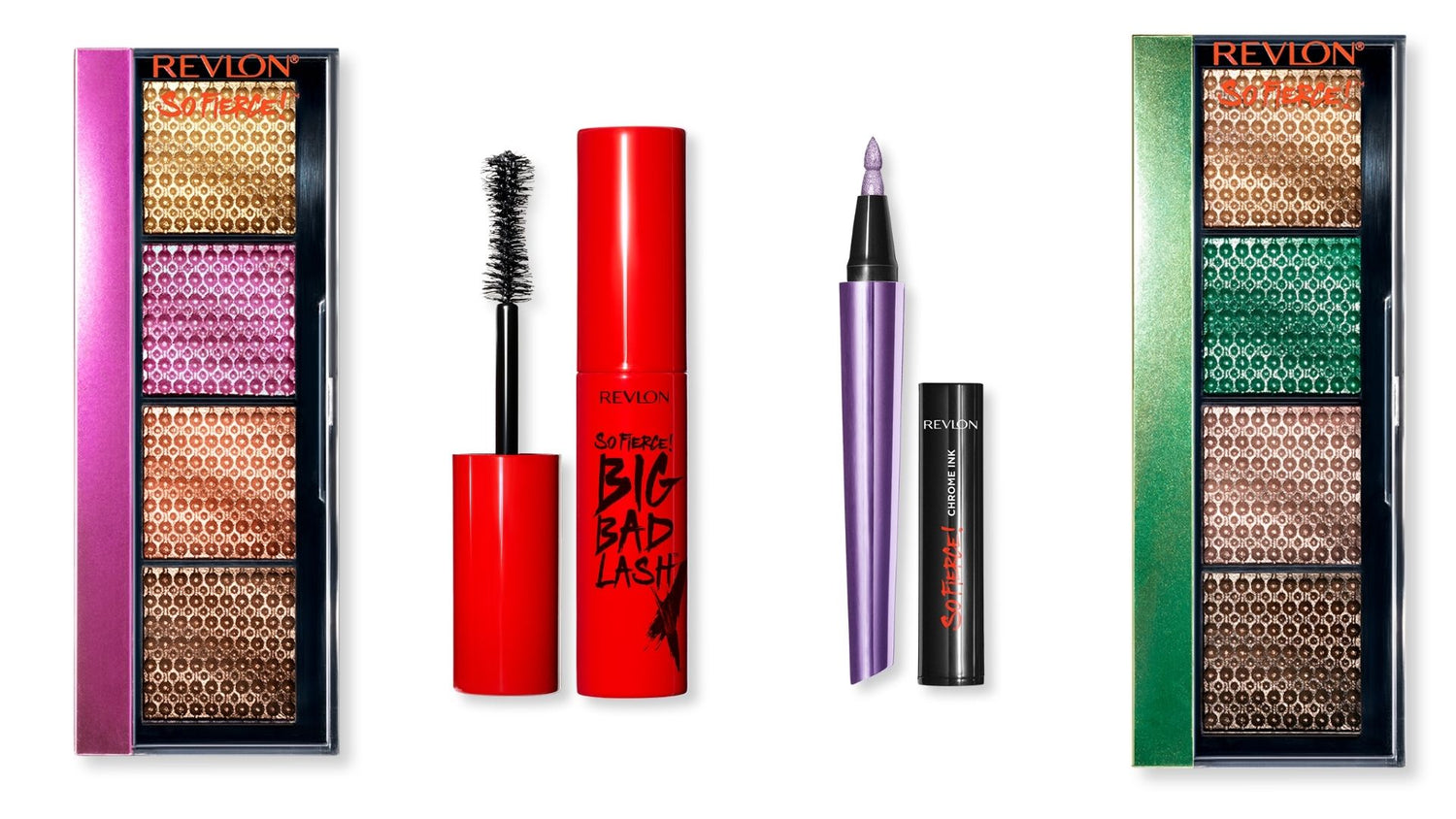 review, photos, ingredients, trends, makeup, 2021, 2022, revlon, so fierce collection, eyeshadow palettes, liquid liner, mascara, big bad lash, chrome ink, prismatic eyeshadow