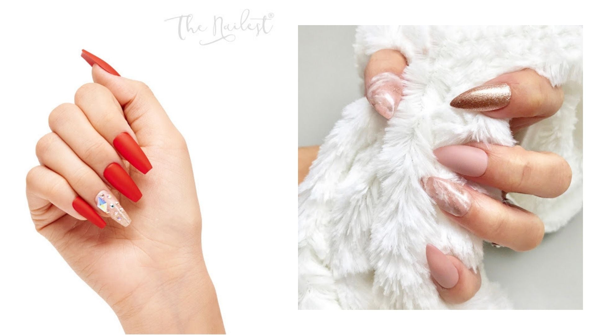 review, photos, trends, makeup, skincare, 2021, 2022, nails, press-on nails, valentine's day, best valentine's day manicures, acrylic nails, the nailest