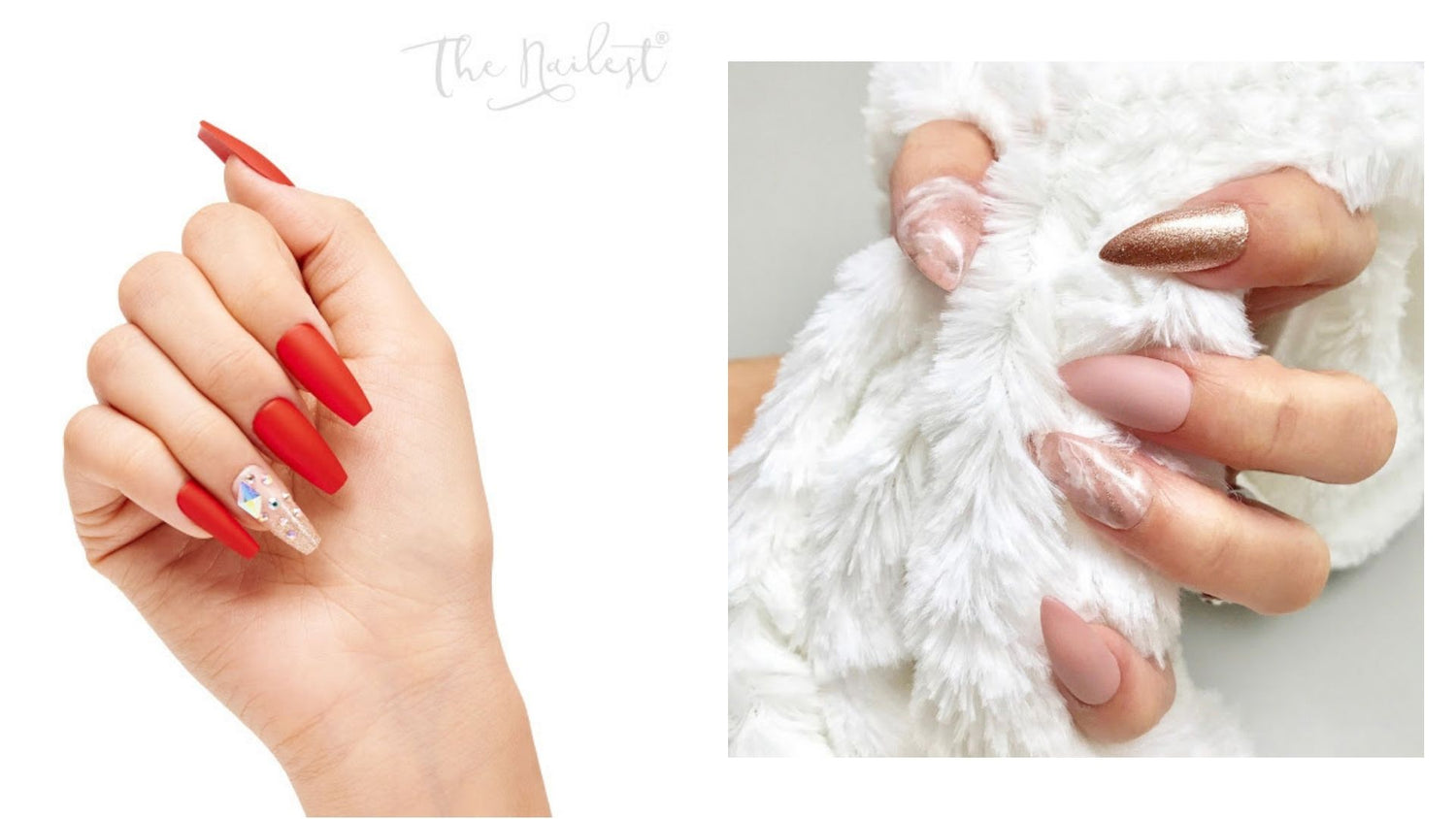 review, photos, trends, makeup, skincare, 2021, 2022, nails, press-on nails, valentine's day, best valentine's day manicures, acrylic nails, the nailest