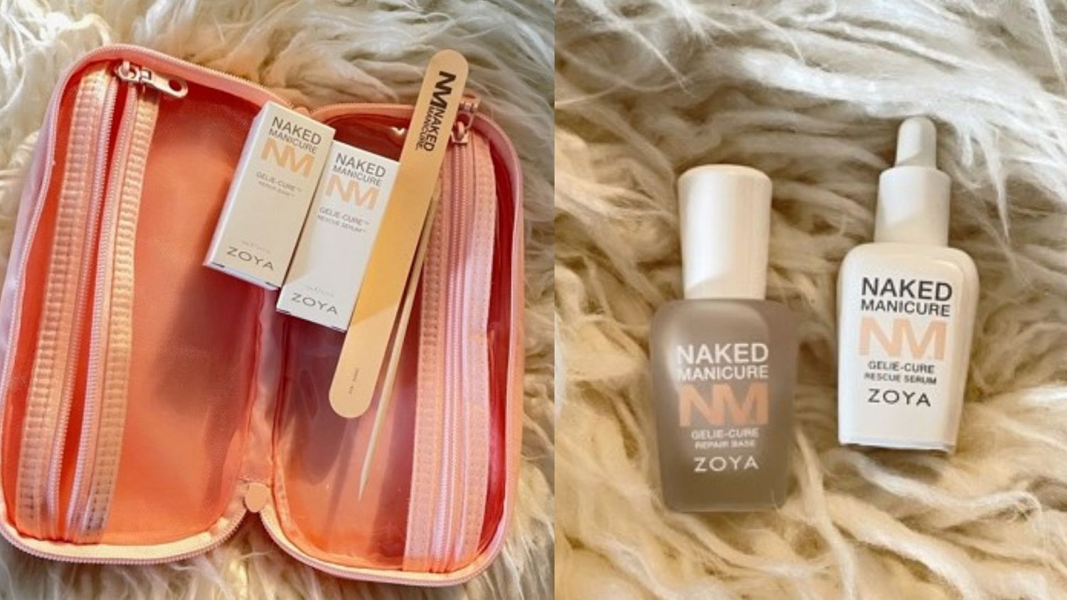 review, photos, ingredients, nail trends, trends, nail polish, manicures, 2021, 2022, zoya, rescue and repair, naked manicure rescue serum, naked manicure repair base coat, pink cosmetic bag, 3-way nail file, orange-wood stick