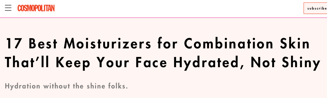 In Cosmopolitan Magazine: Universal Pro-Bio Moisture Boost Cream Named Best Moisturizer